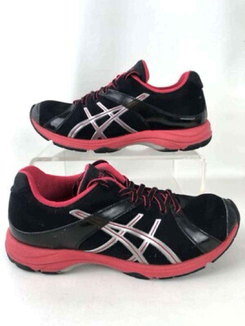 Asics Women's Black and Pink Athletic Running Shoes
